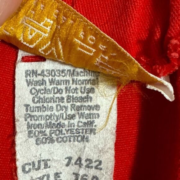 Vintage 80s Red Elastic High Waisted Shorts 32 - Picture 4 of 4